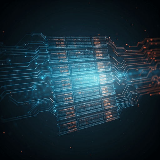 Technical schematic of a server network
